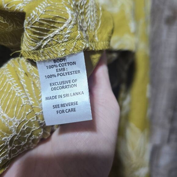 Spartina 449 Loretta Blouse Calm Waters Schiffli Green Top - Picture 6 of 6